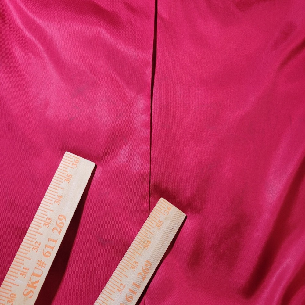 Vintage LL‎ Bean Wool Coat Womens 14 Red Long Coat Double Breast Classic Jacket - Picture 8 of 9